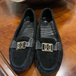 Tory Burch Black Suede Loafers